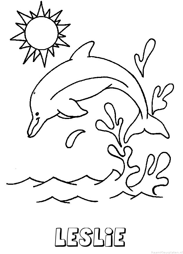 Leslie dolfijn kleurplaat