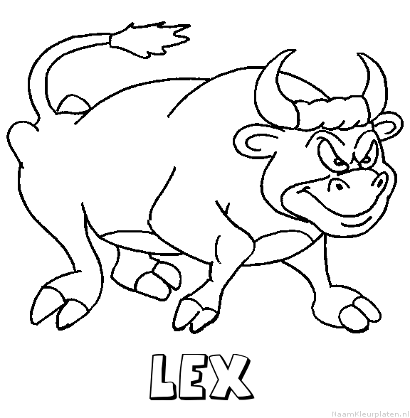 Lex stier kleurplaat