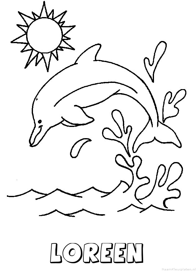Loreen dolfijn kleurplaat