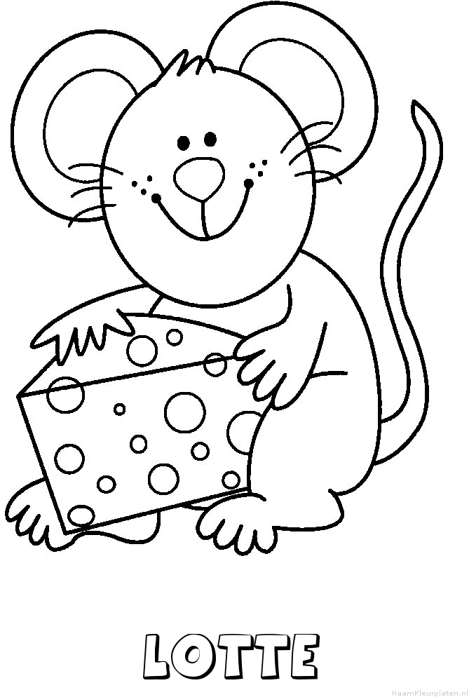 Lotte muis kaas kleurplaat