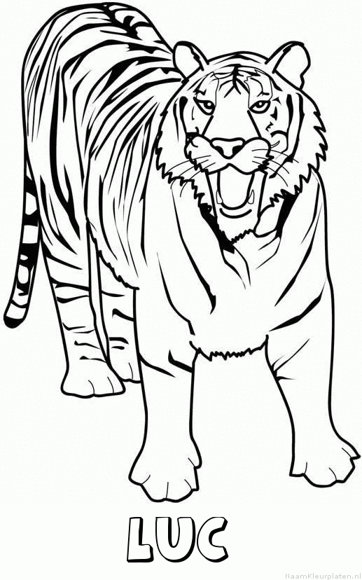 Luc tijger 2 kleurplaat