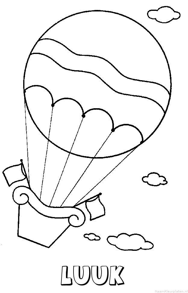 Luuk luchtballon kleurplaat