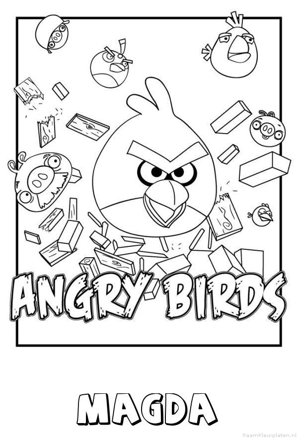 Magda angry birds kleurplaat