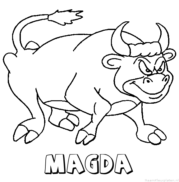 Magda stier kleurplaat