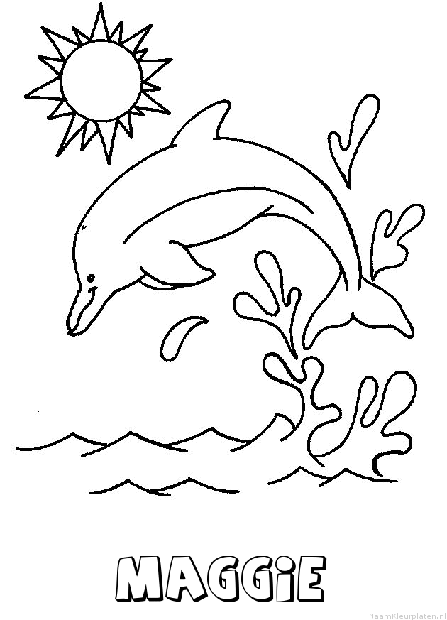 Maggie dolfijn kleurplaat