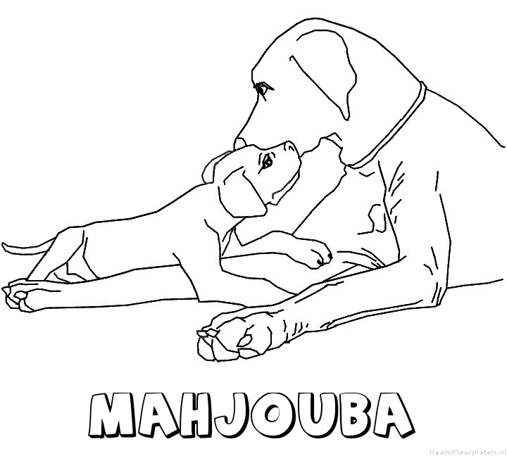 Mahjouba hond puppy kleurplaat