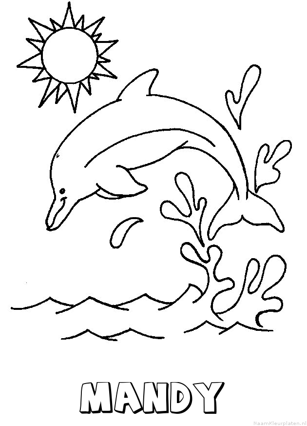 Mandy dolfijn kleurplaat