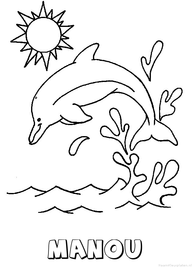 Manou dolfijn kleurplaat