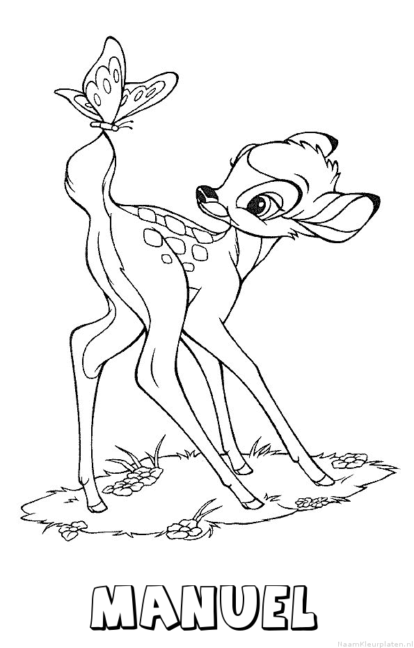 Manuel bambi kleurplaat