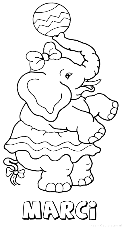 Marci olifant kleurplaat