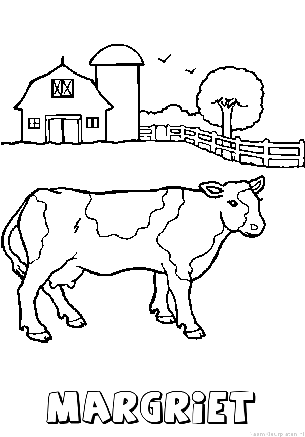 Margriet koe kleurplaat