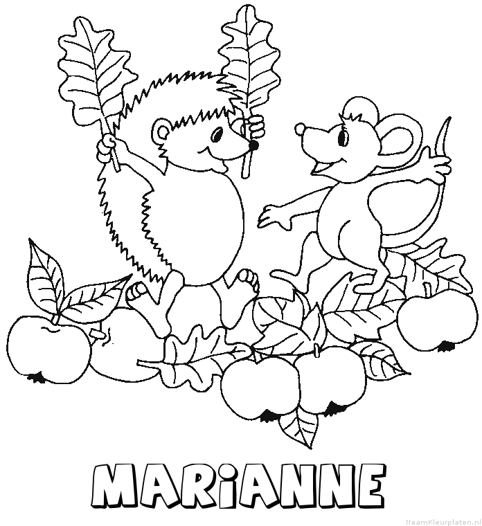 Marianne egel kleurplaat