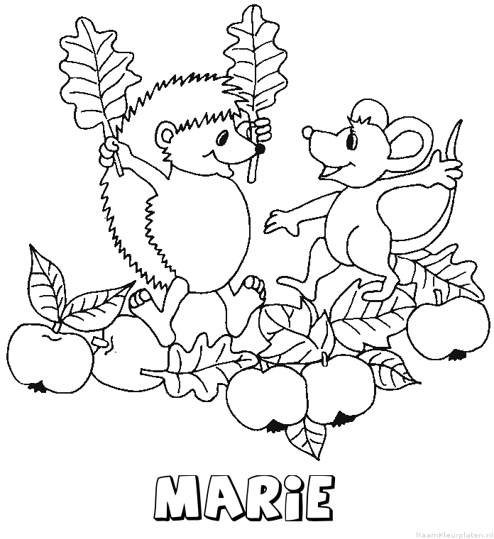 Marie egel kleurplaat