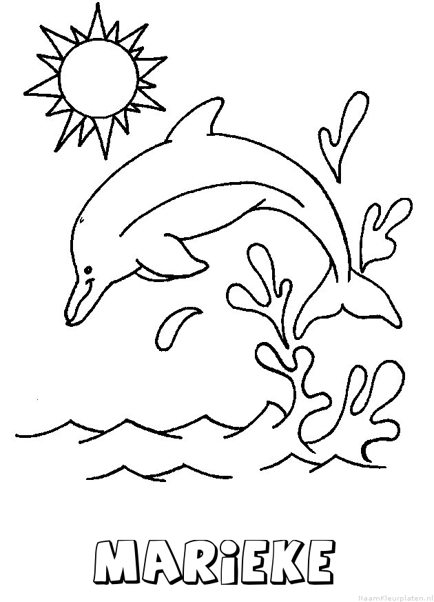 Marieke dolfijn kleurplaat