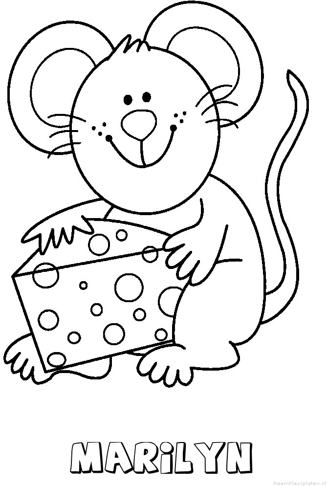 Marilyn muis kaas kleurplaat