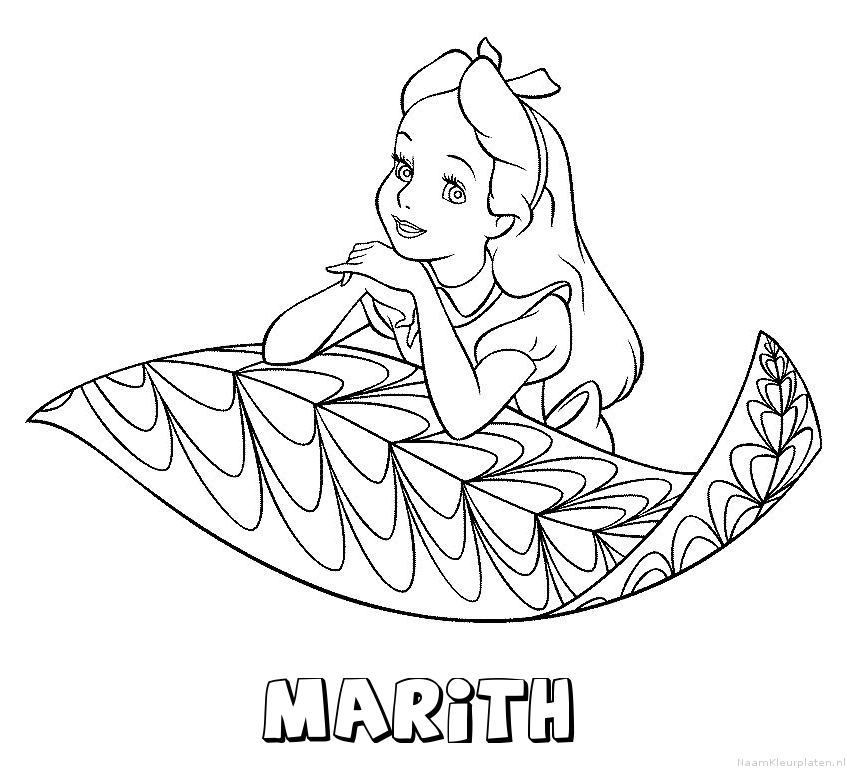 Marith alice in wonderland kleurplaat