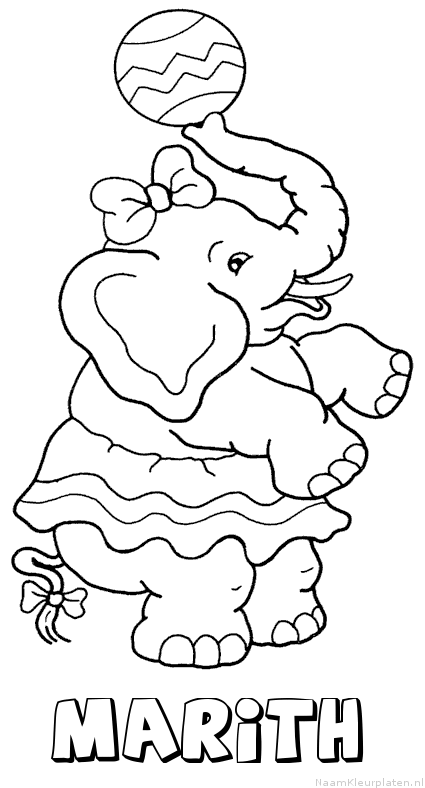 Marith olifant kleurplaat