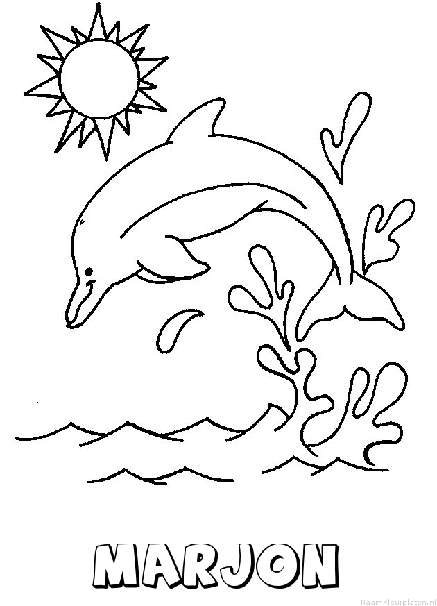 Marjon dolfijn kleurplaat