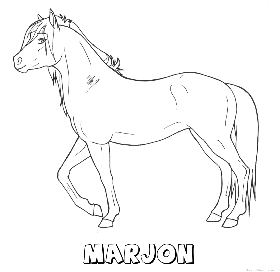 Marjon paard kleurplaat