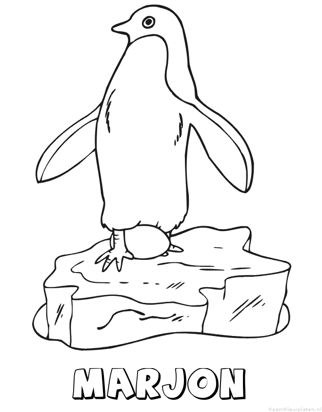 Marjon pinguin kleurplaat