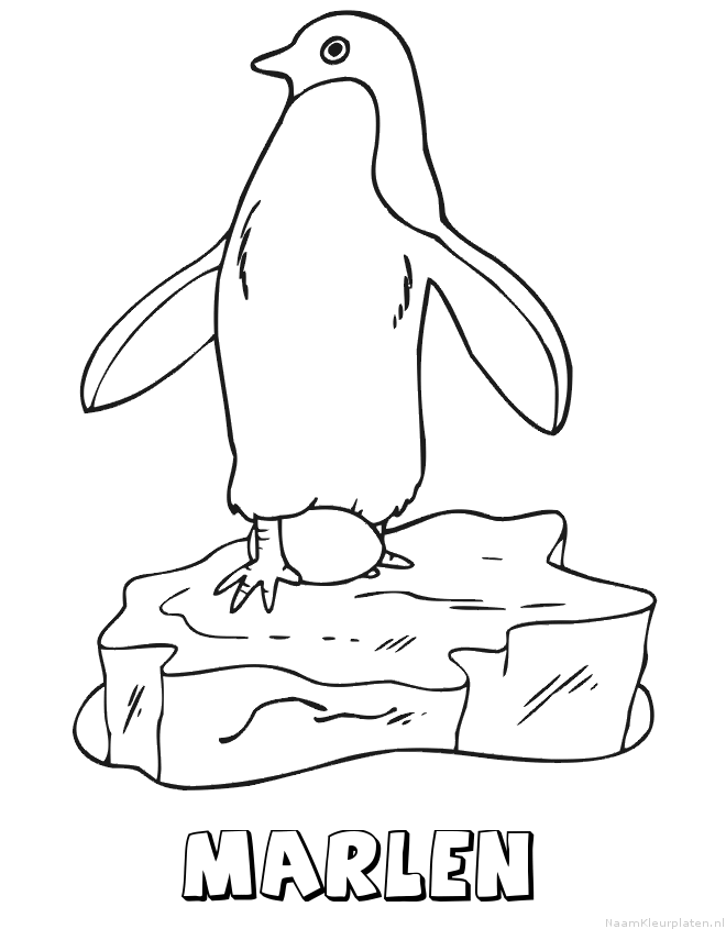 Marlen pinguin kleurplaat