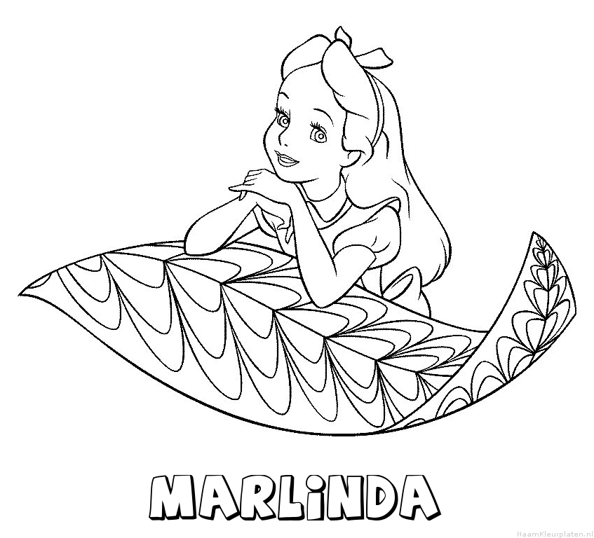 Marlinda alice in wonderland kleurplaat