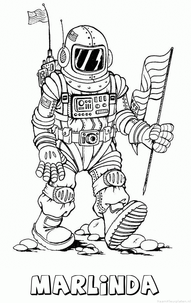 Marlinda astronaut kleurplaat