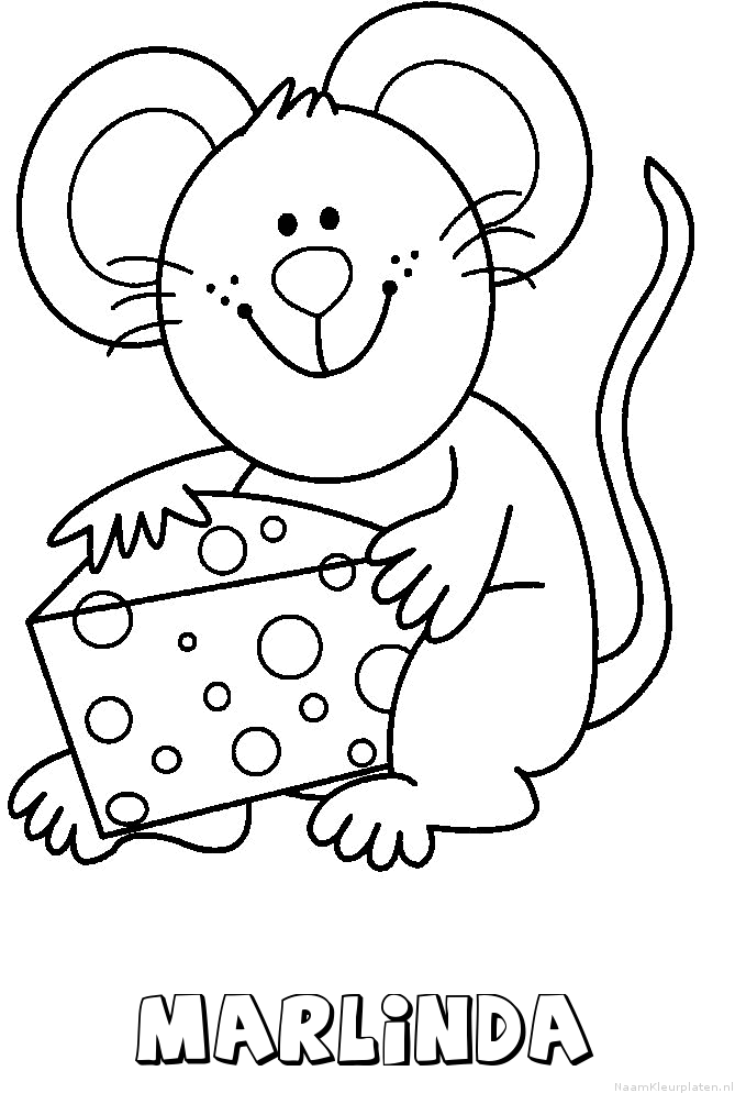 Marlinda muis kaas kleurplaat