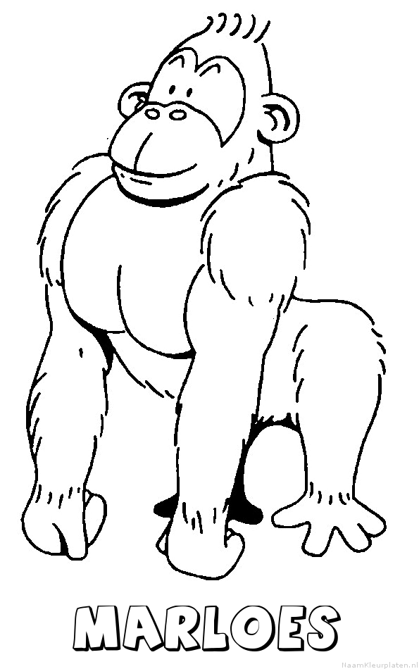 Marloes aap gorilla kleurplaat