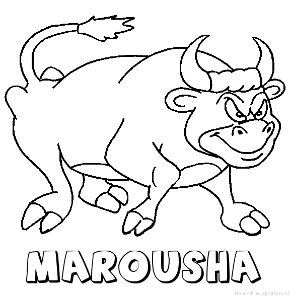 Marousha stier kleurplaat