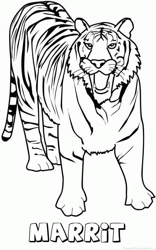 Marrit tijger 2 kleurplaat
