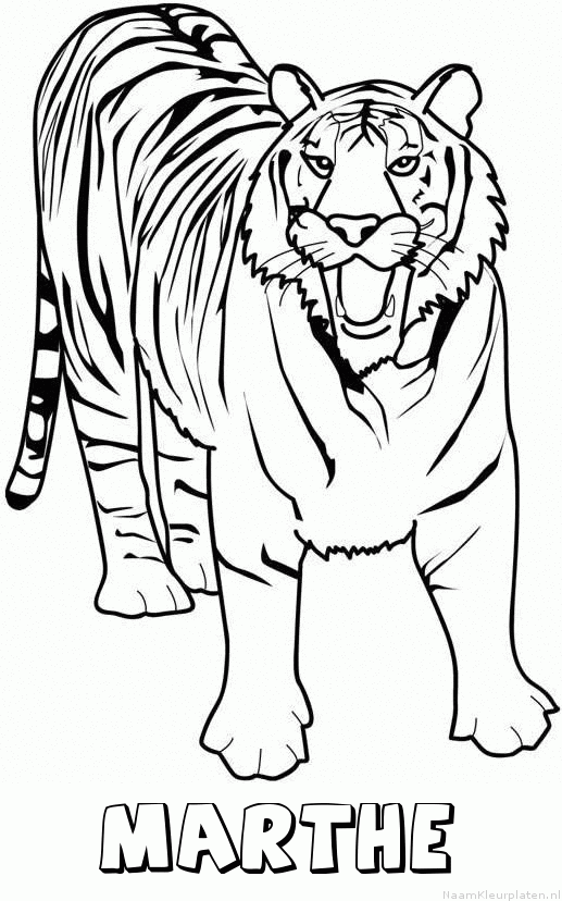 Marthe tijger 2 kleurplaat