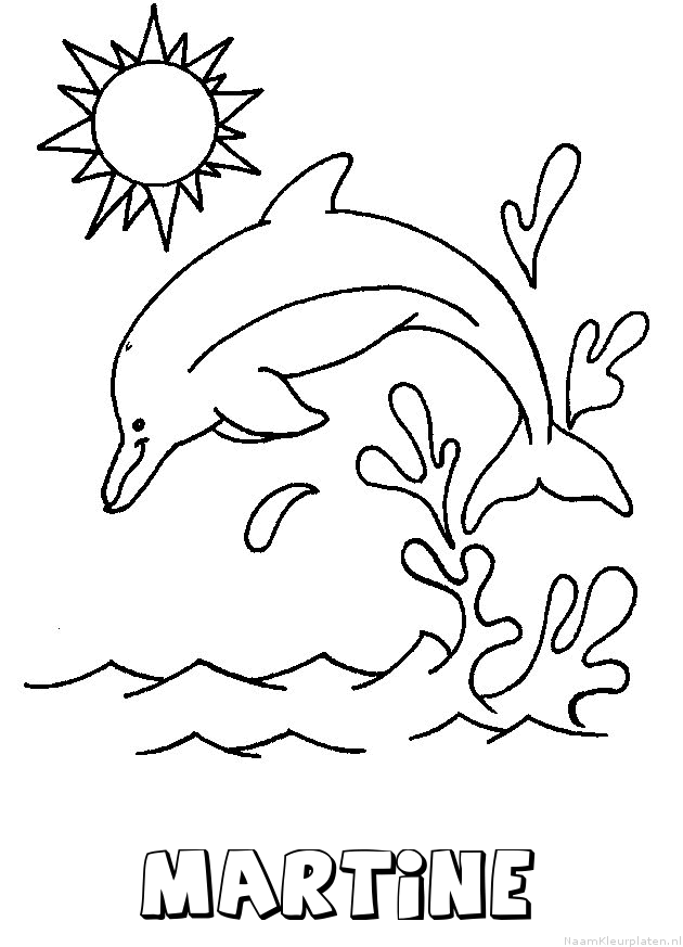 Martine dolfijn kleurplaat