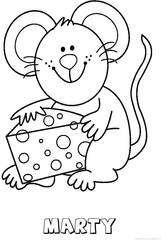 Marty muis kaas kleurplaat