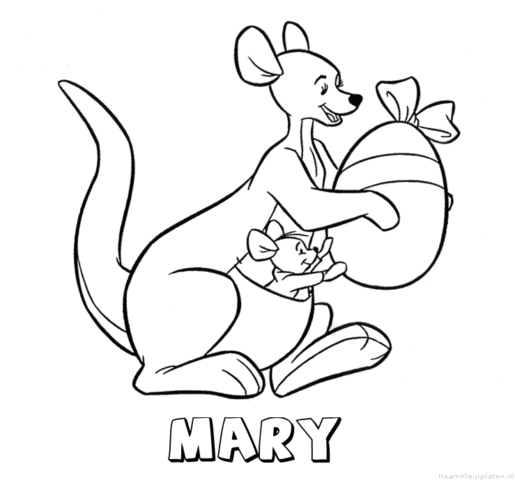 Mary kangoeroe kleurplaat