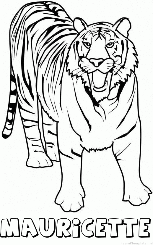 Mauricette tijger 2 kleurplaat