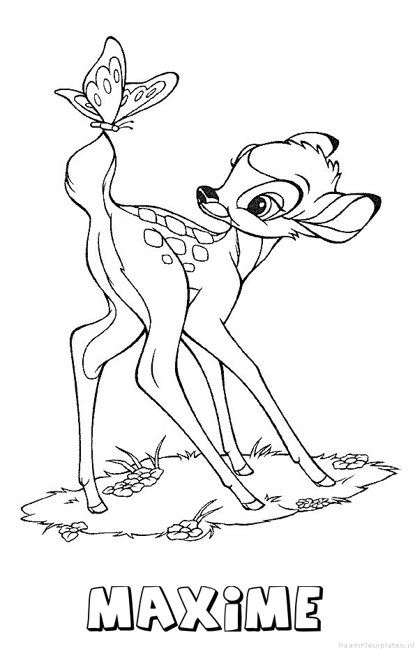 Maxime bambi kleurplaat