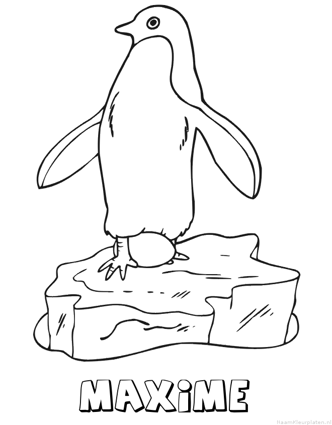 Maxime pinguin kleurplaat