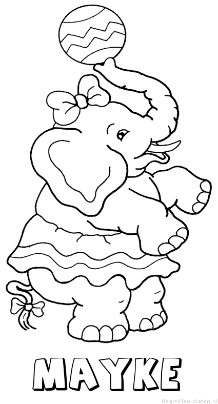 Mayke olifant kleurplaat