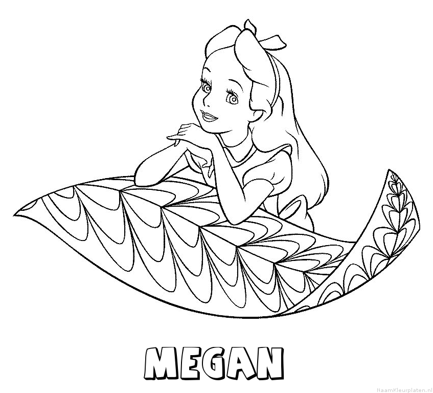 Megan alice in wonderland kleurplaat