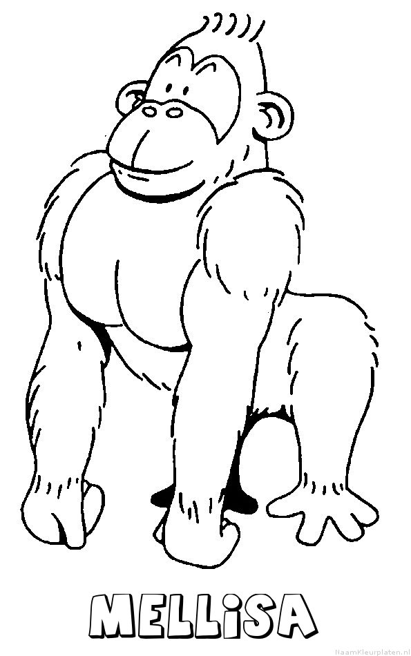 Mellisa aap gorilla kleurplaat