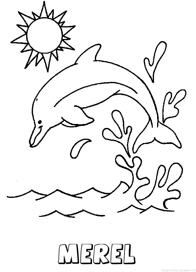 Merel dolfijn kleurplaat