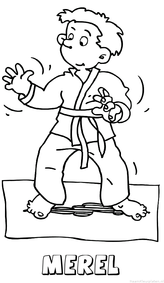 Merel judo kleurplaat
