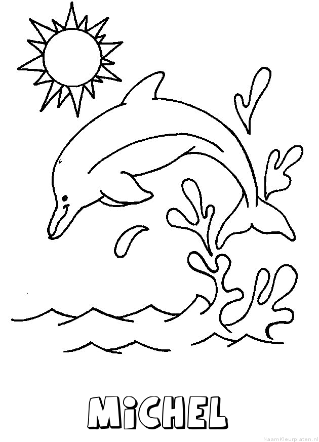 Michel dolfijn kleurplaat