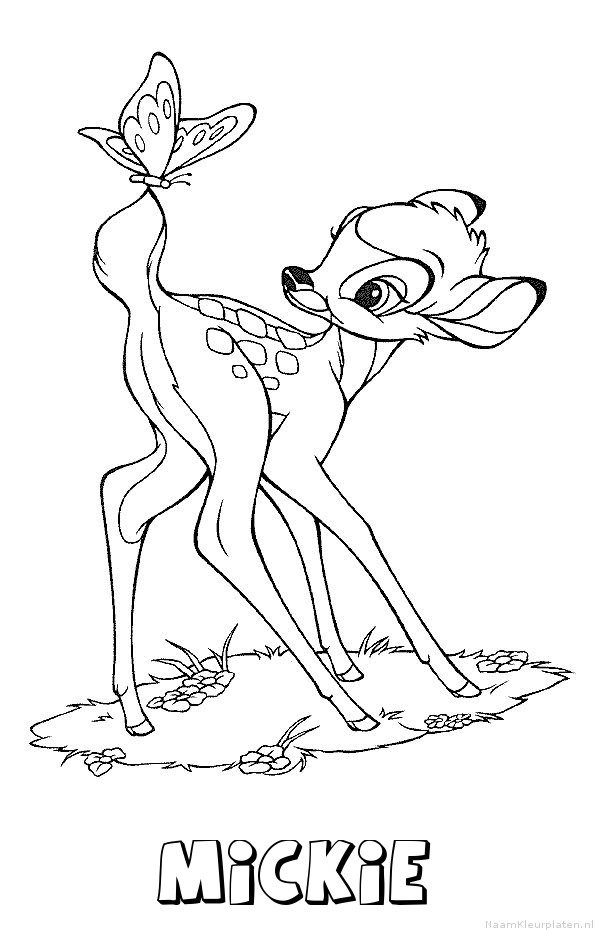 Mickie bambi kleurplaat
