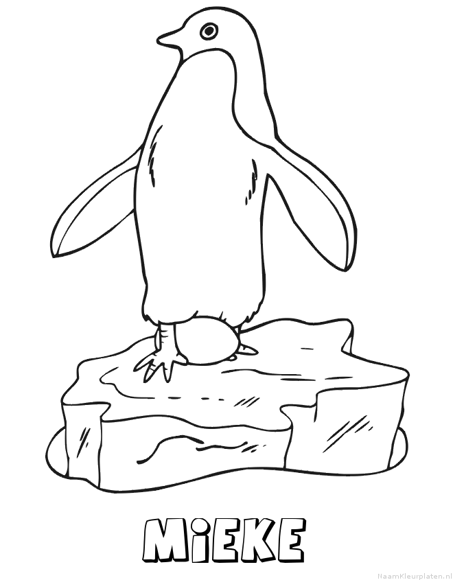Mieke pinguin kleurplaat