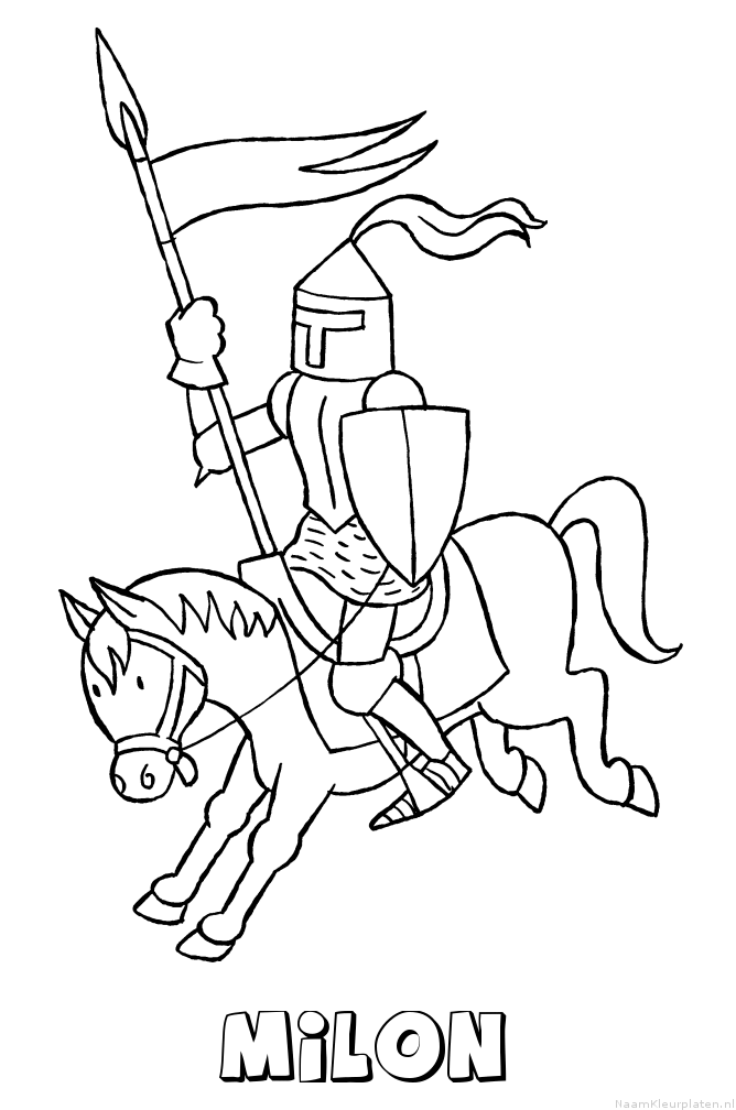 Milon ridder kleurplaat