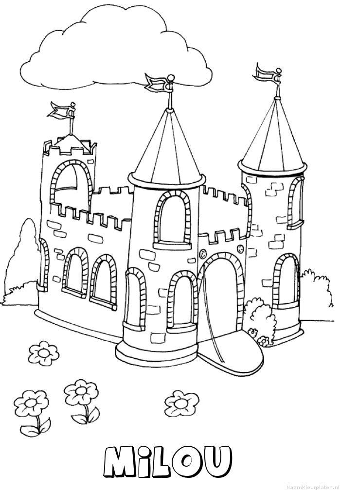 Milou kasteel kleurplaat