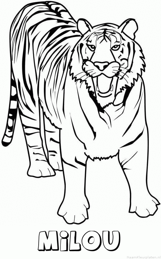 Milou tijger 2 kleurplaat