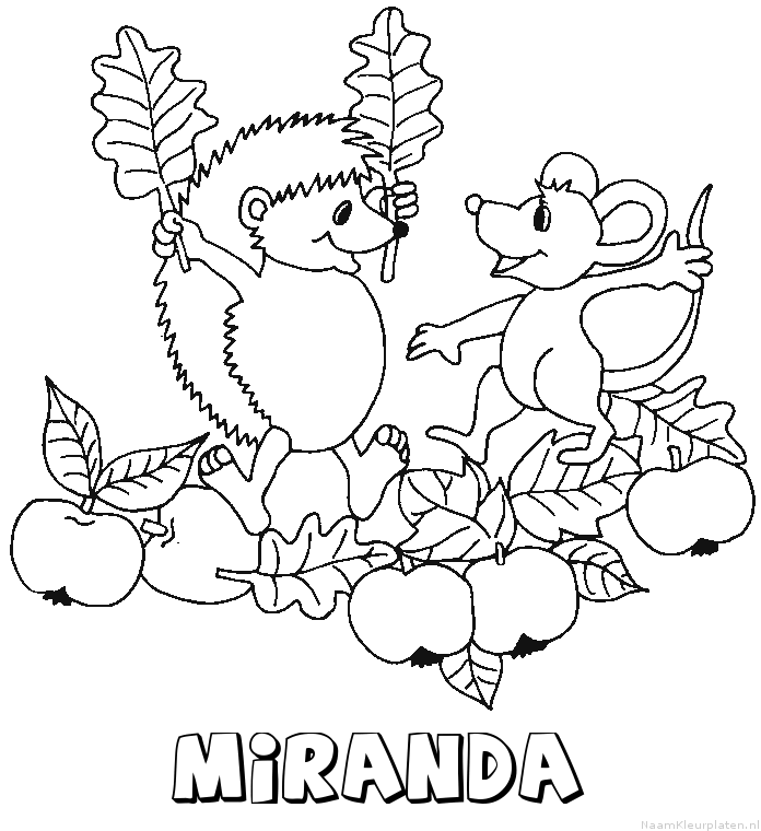 Miranda egel kleurplaat